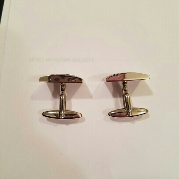 Lapis, cubic zirconia and copper cufflinks - Picture 2 of 2