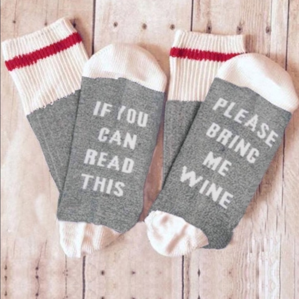 Must Have Socks! Please Bring Me Wine!! Size 7-10