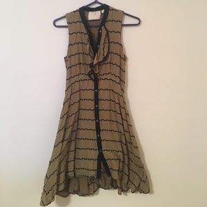 Olive + Black Embroidered Shirt Dress