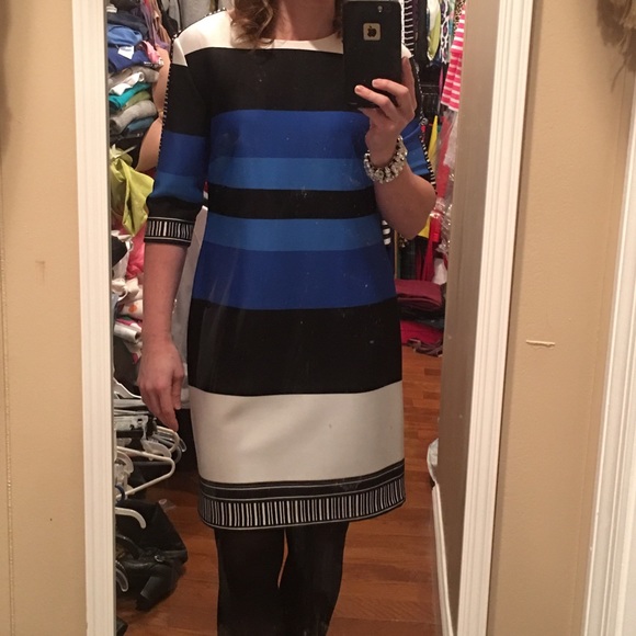 Blue stripe dress knee length - Picture 2 of 3