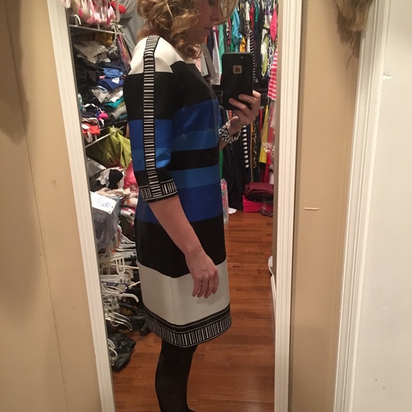 Blue stripe dress knee length - Picture 3 of 3