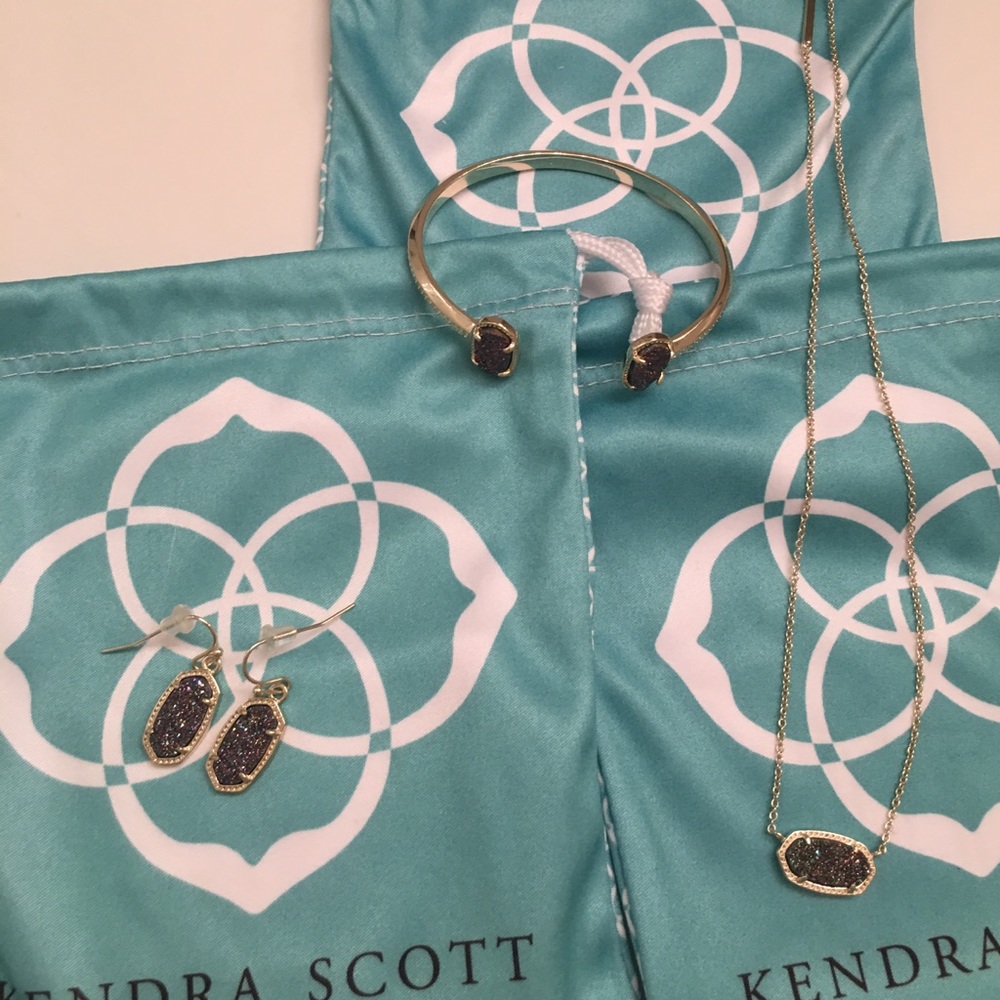 Kendra Scott multi colored drusy set 3 pieces!
