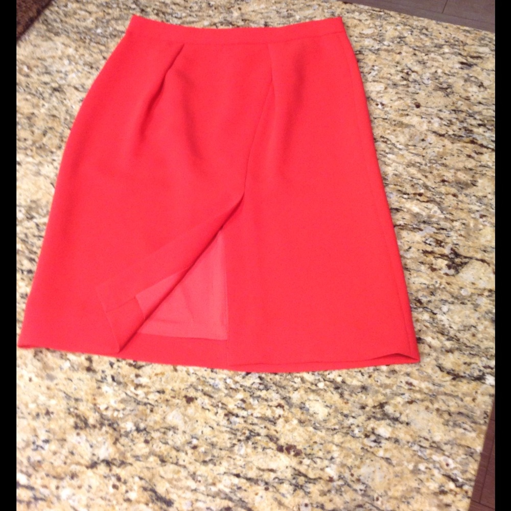 Red tailored skirt