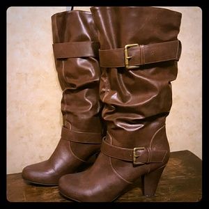 Cute brown heeled boots