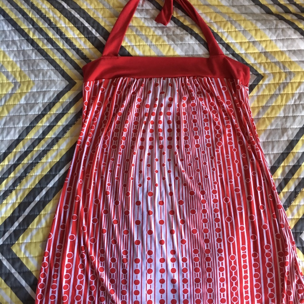 Kiwi red and white halter top