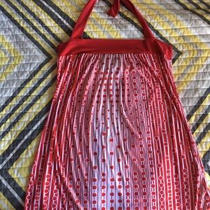 Kiwi red and white halter top