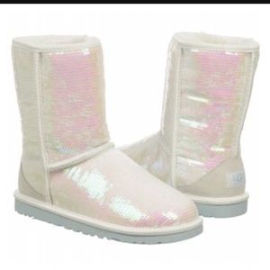 White sequin uggs