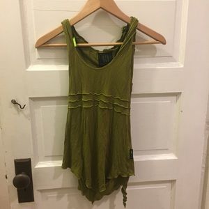 Hooded Green Tank Top