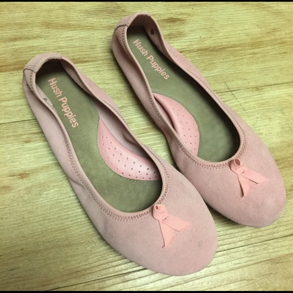 Hush puppies pink suede ballet flats 6.5M