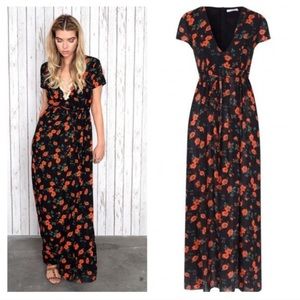 ASOS Black Spanish Floral Maxi Dress