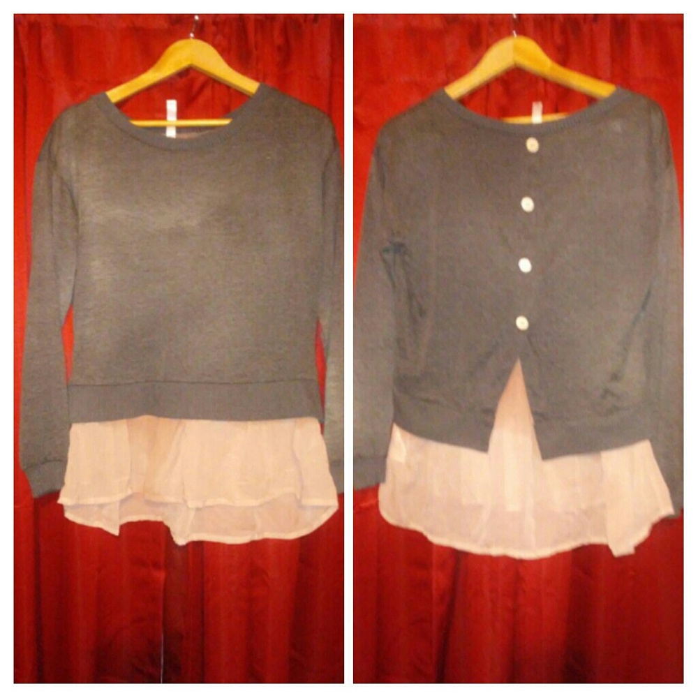 2-in-1 Layered Dusty Pink & Grey Top *Medium*