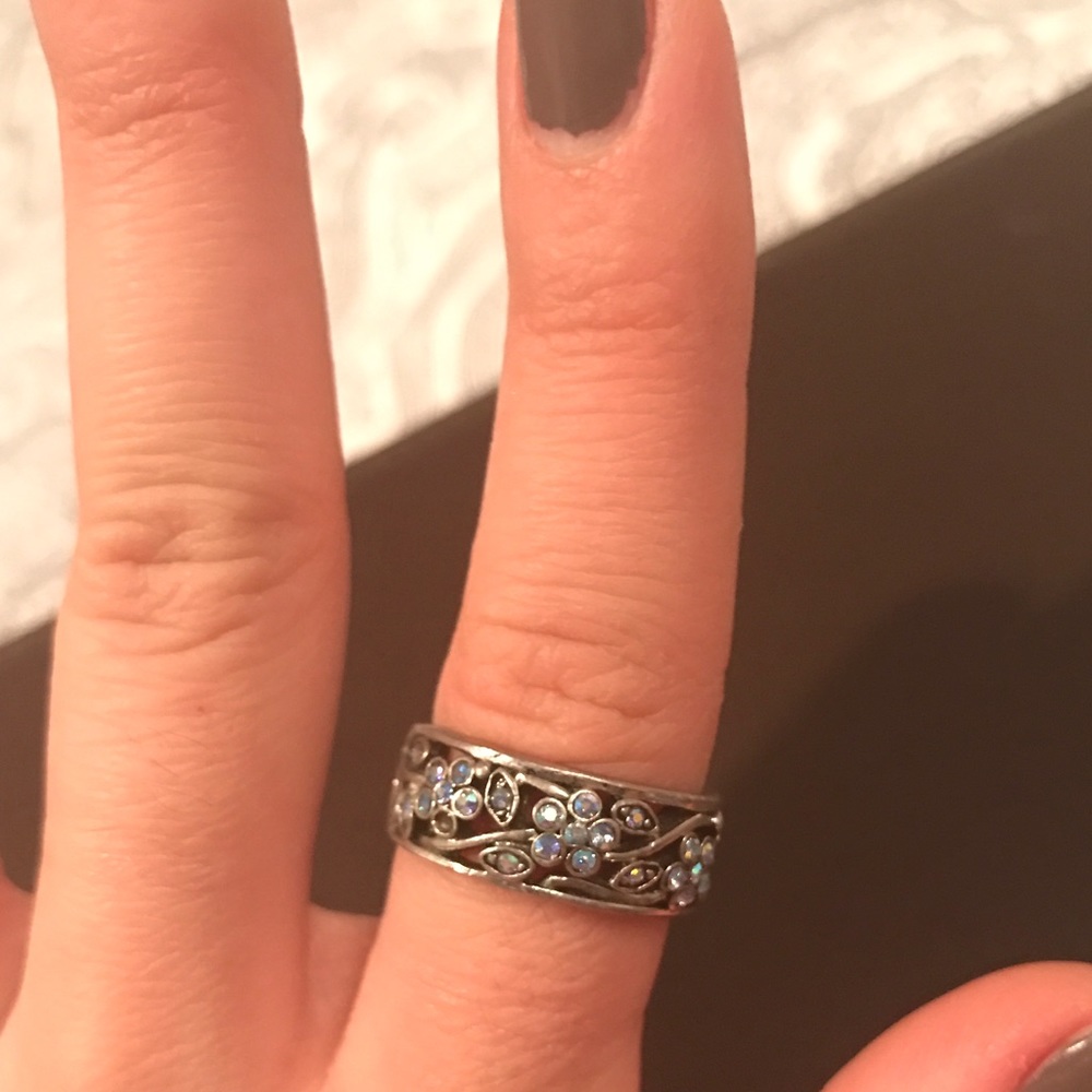  Blue Gem Flower Ring