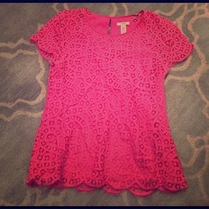 JCREW Scalloped Edge Lace Top