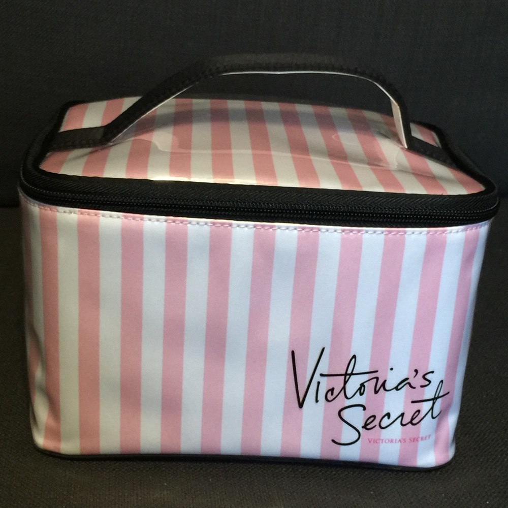NWT Victoria's Secret Striped Train Makeup Case