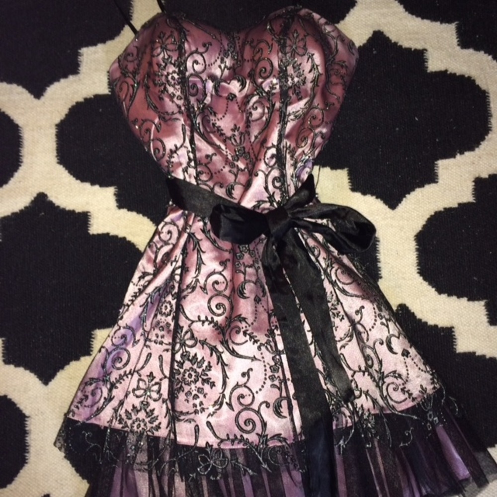 Pink and Black Party Dress