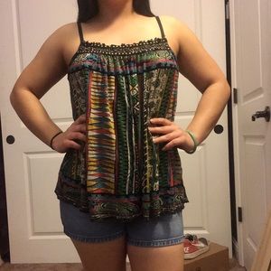 Tribal print boho flowy tank