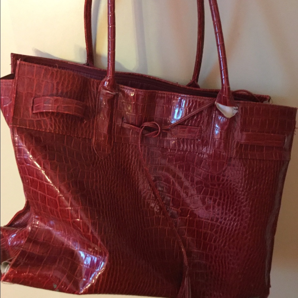 Red leather purse