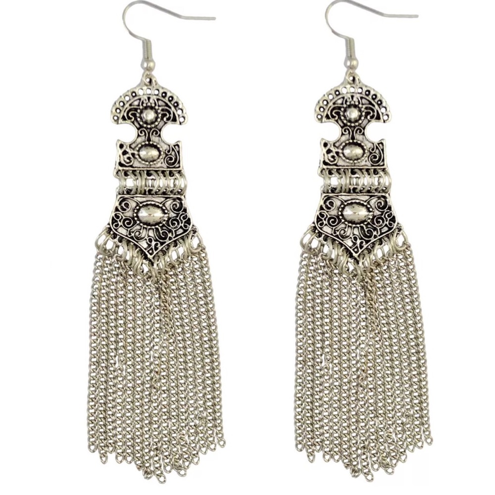 Boho Statement Earrings in Gold - Picture 3 of 4
