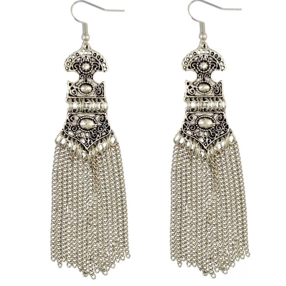 Boho Statement Earrings in Gold - Picture 3 of 4