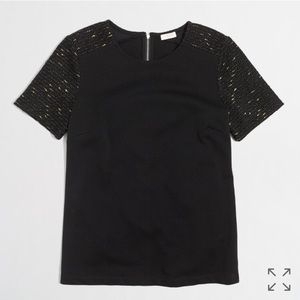 Tweed sleeve tee-shirt