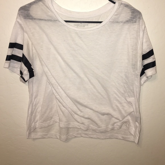 Cute white tee with black stripes - Picture 1 of 3