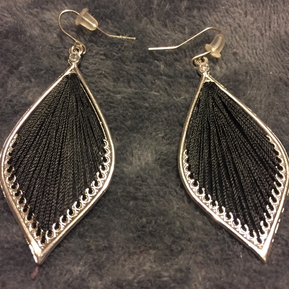 Black and silver earrings