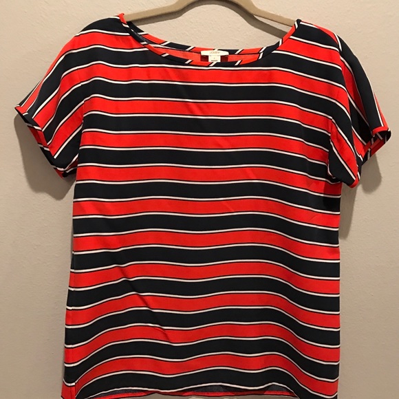 J. Crew Tops - SALE! J. Crew Stripe Silk Tee Top