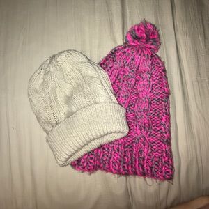 2 sweater knit beanies