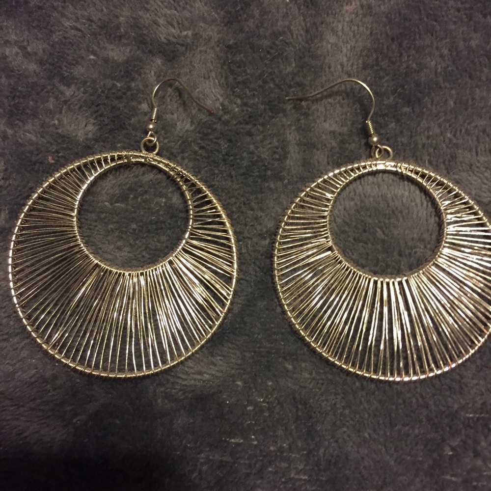 Silver colored earrings