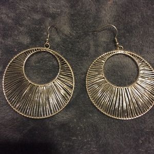 Silver colored earrings
