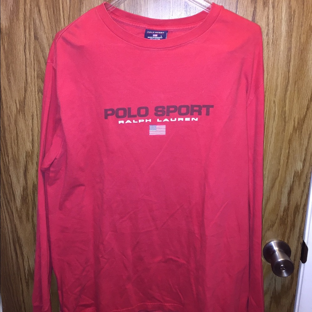 Polo Ralph Lauren Red Long Sleeve Shirt Sz L