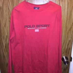 Polo Ralph Lauren Red Long Sleeve Shirt Sz L