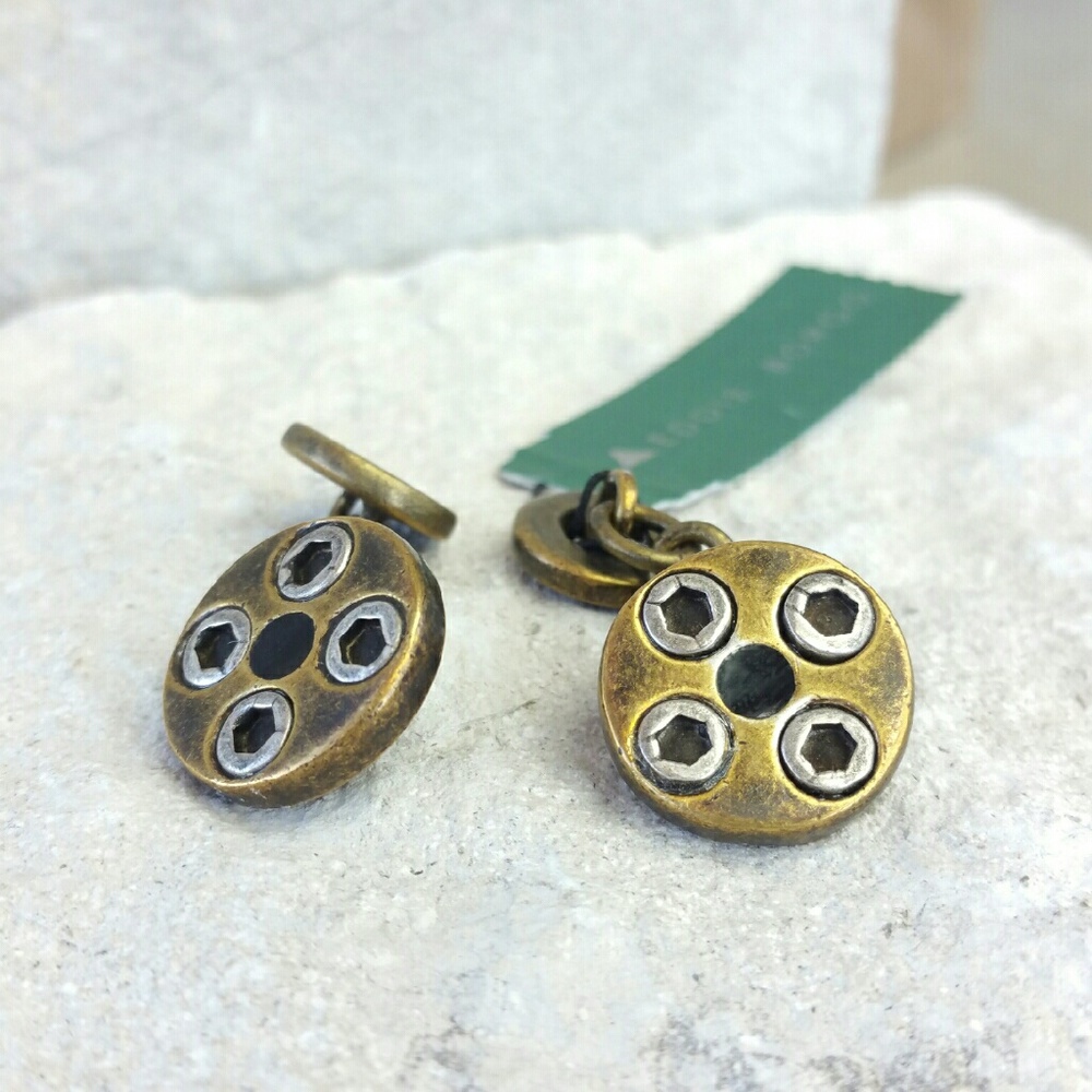 EDDIE BORGO gauge antique tone cufflinks