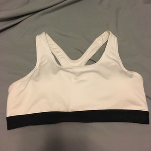 White Nike sports bra.