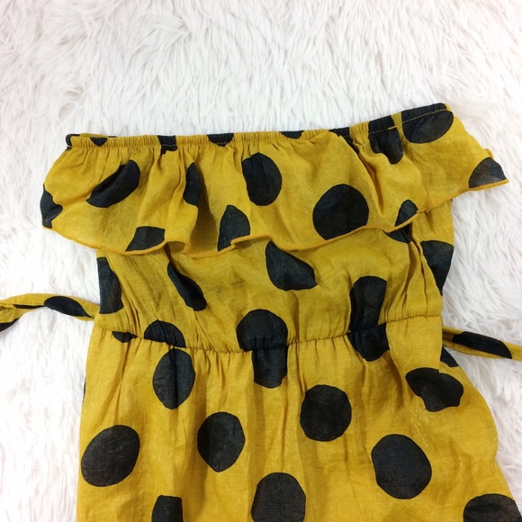 Anthropologie Dresses & Skirts - ANTHROPOLOGIE mustard yellow +polkadot dress