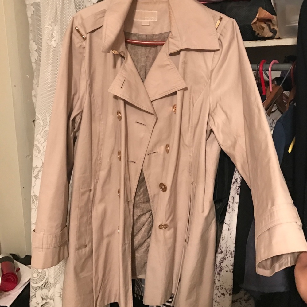 Tan Michael Kors rain coat