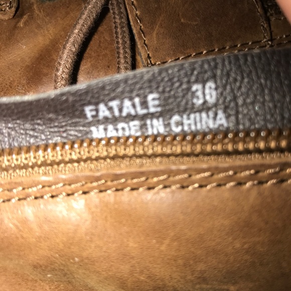 ALDO Leather Brown Combat Lace Up Boots - Picture 7 of 7