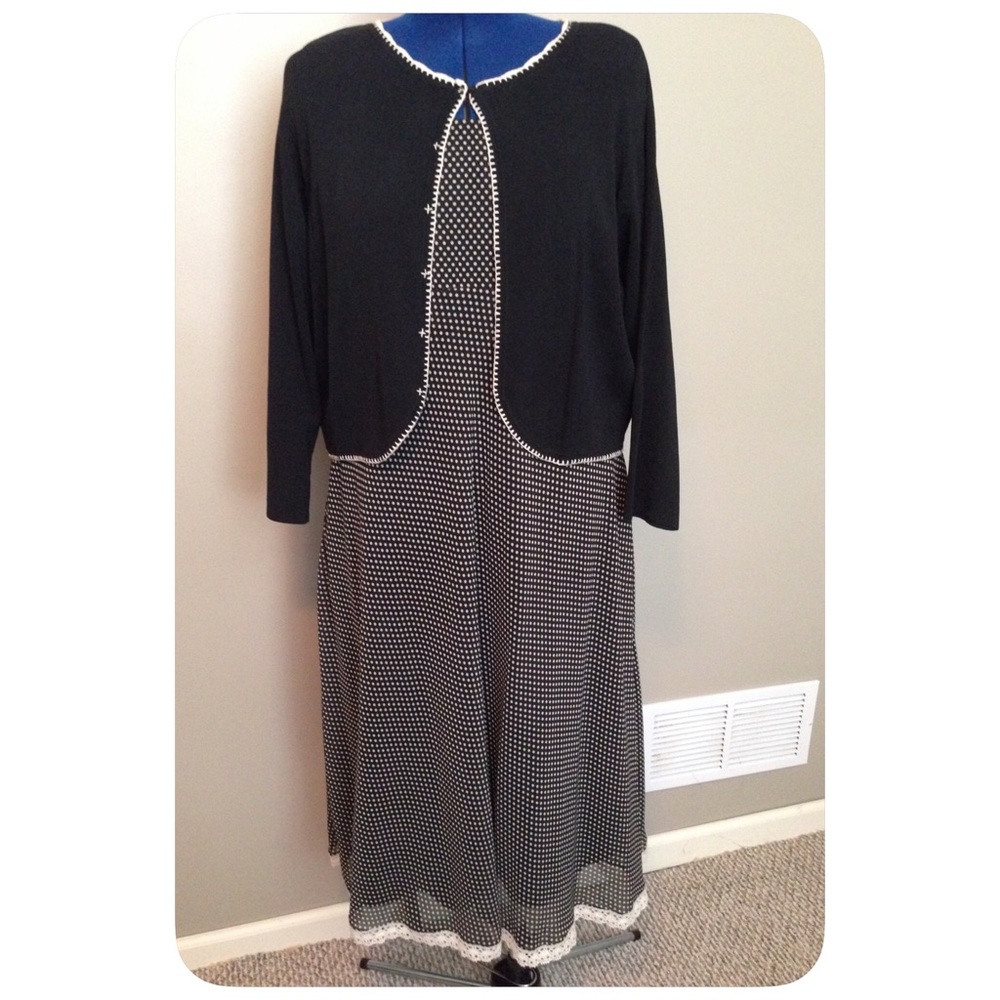 Madison Leigh Sleeveless  Dress w/ Sweater Jacket