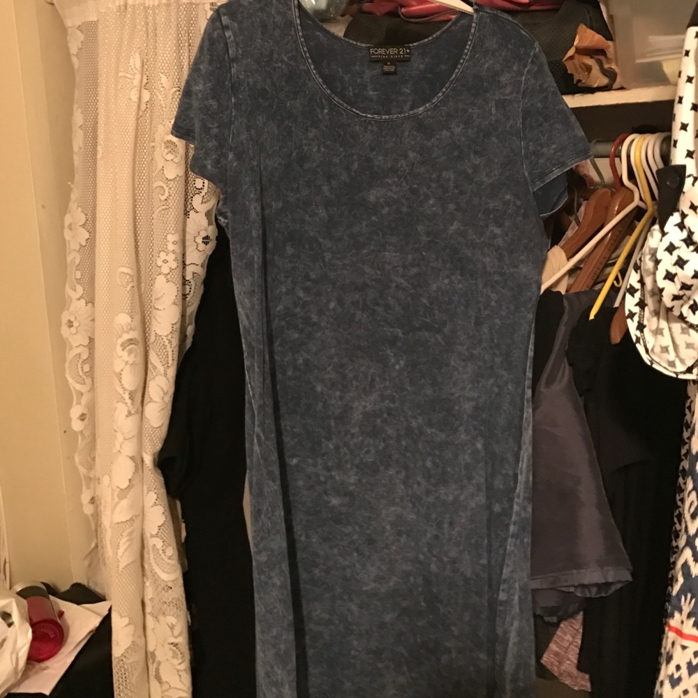 Acid wash cotton dress