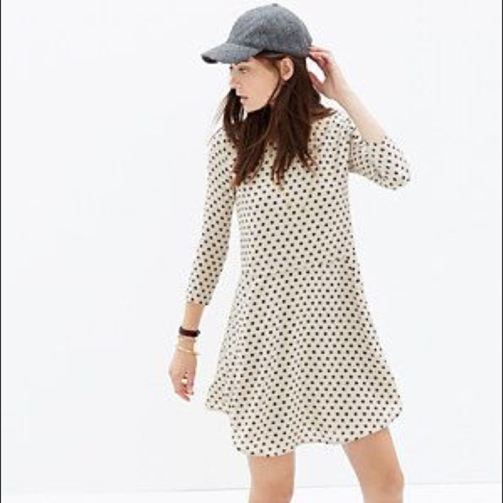 madewell silk tee dress in dot
