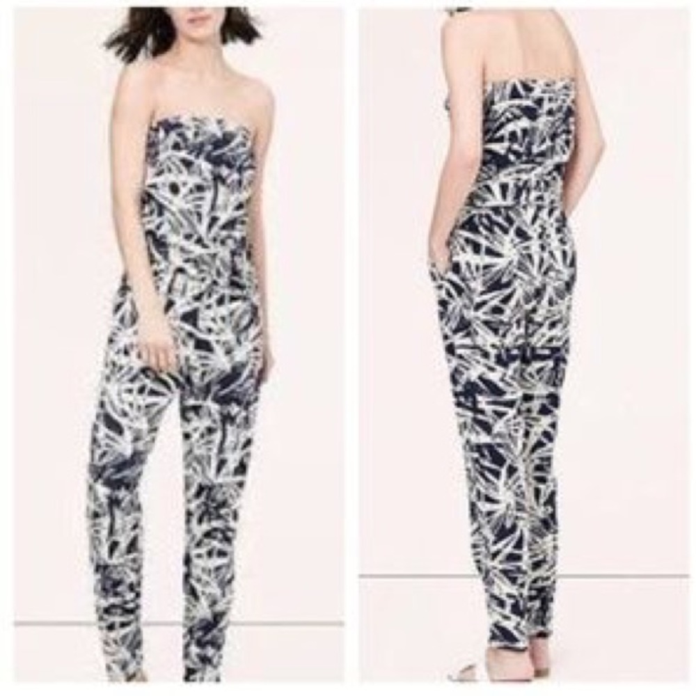 Ann Taylor LOFT black and white jumpsuit