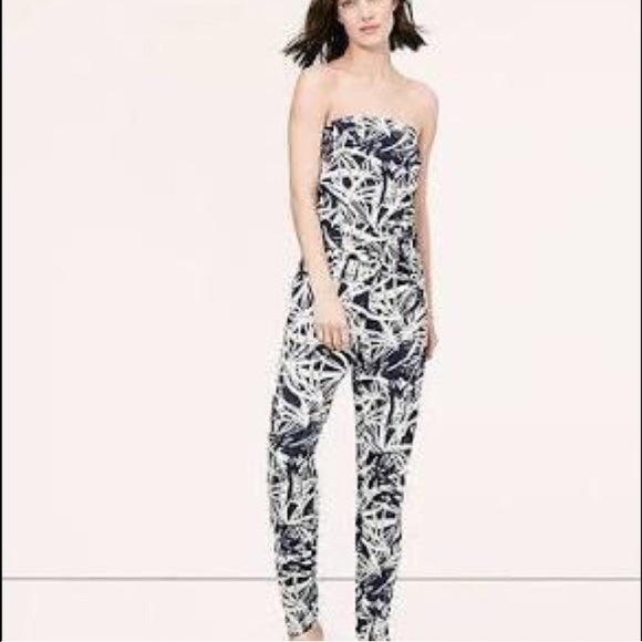 Ann Taylor LOFT black and white jumpsuit - Picture 3 of 3