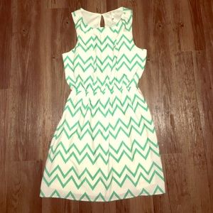 🆕 White&Mint Green Beautifully Patterned Dress 👗