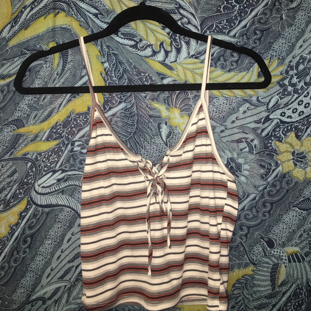 Striped spaghetti crop top