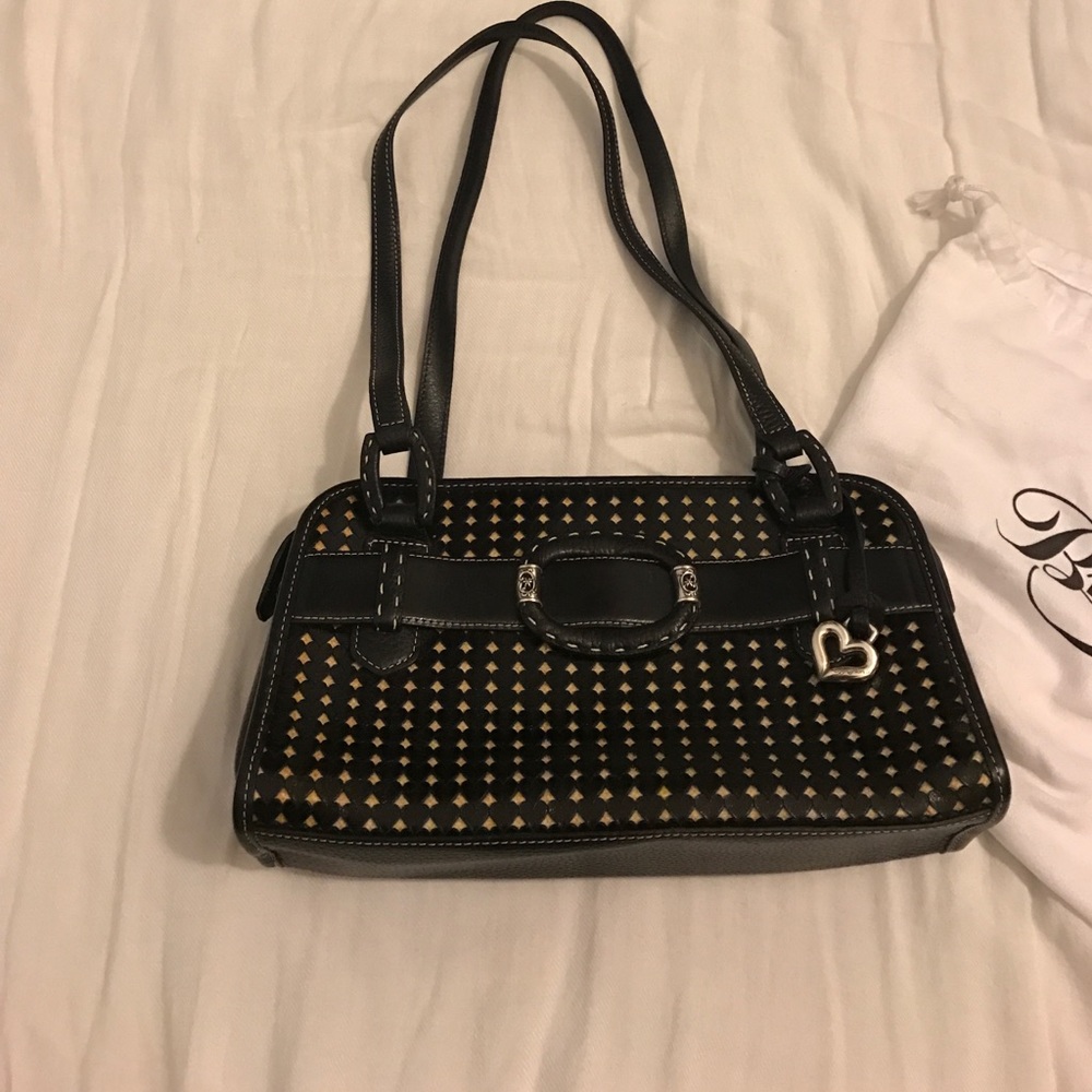 Brighton black leather handbag