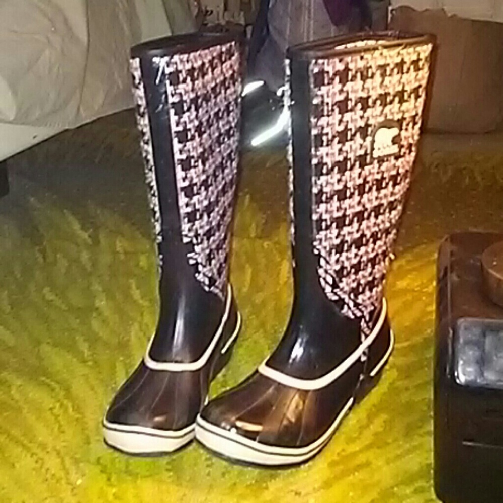 Knee High Sorel Tweed Rain Boots