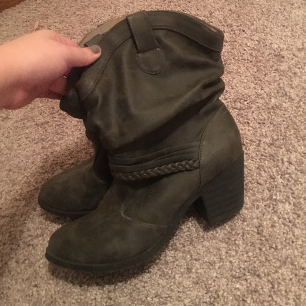 Gray ankle boots