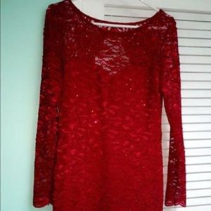 Red Lace Homecoming dress