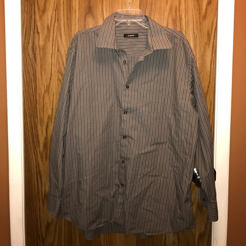 Alfani button down shirt black and gray shirt XXL