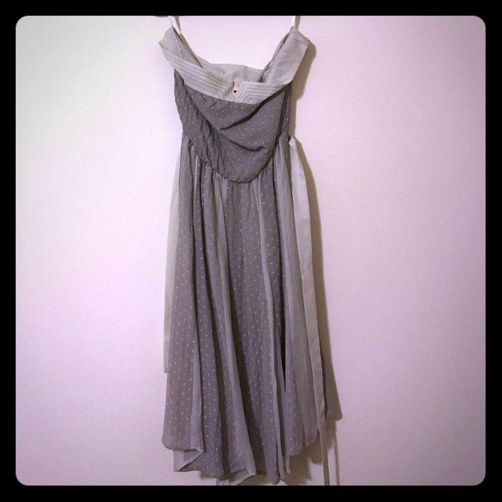 Lauren Moffatt Quilted Silk Chiffon Dress